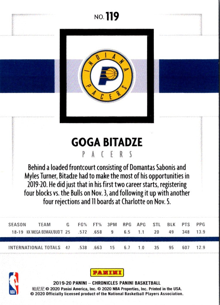 2019 Panini Goga Bitadze