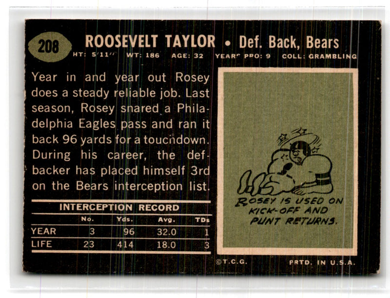 1969 Topps Rosey Taylor