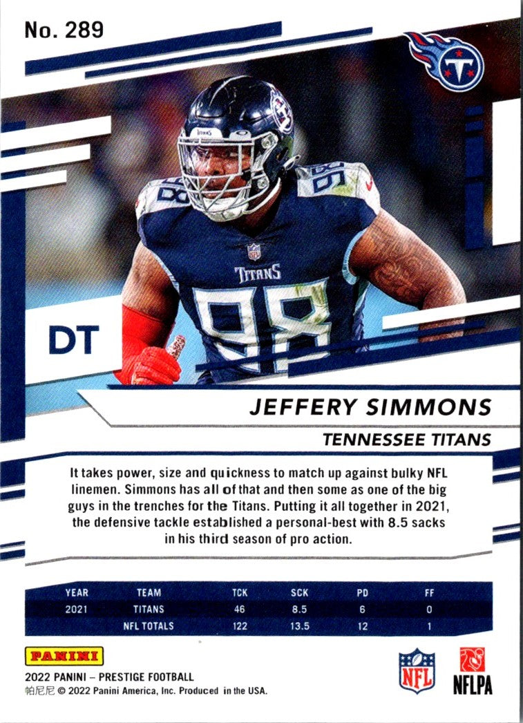 2022 Panini Prizm Blue Jeffery Simmons