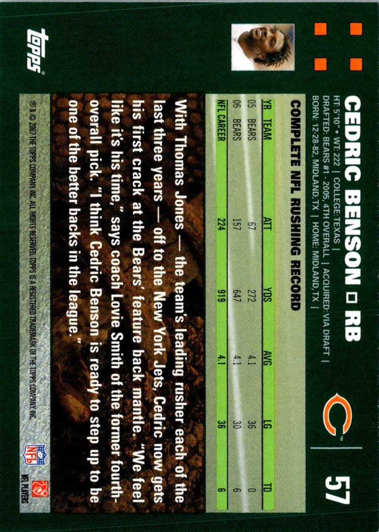 2007 Topps Cedric Benson