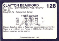 1989 Collegiate Collection Auburn Coke 580 Clayton Beauford #128
