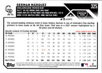 2023 Topps Royal Blue German Marquez #325