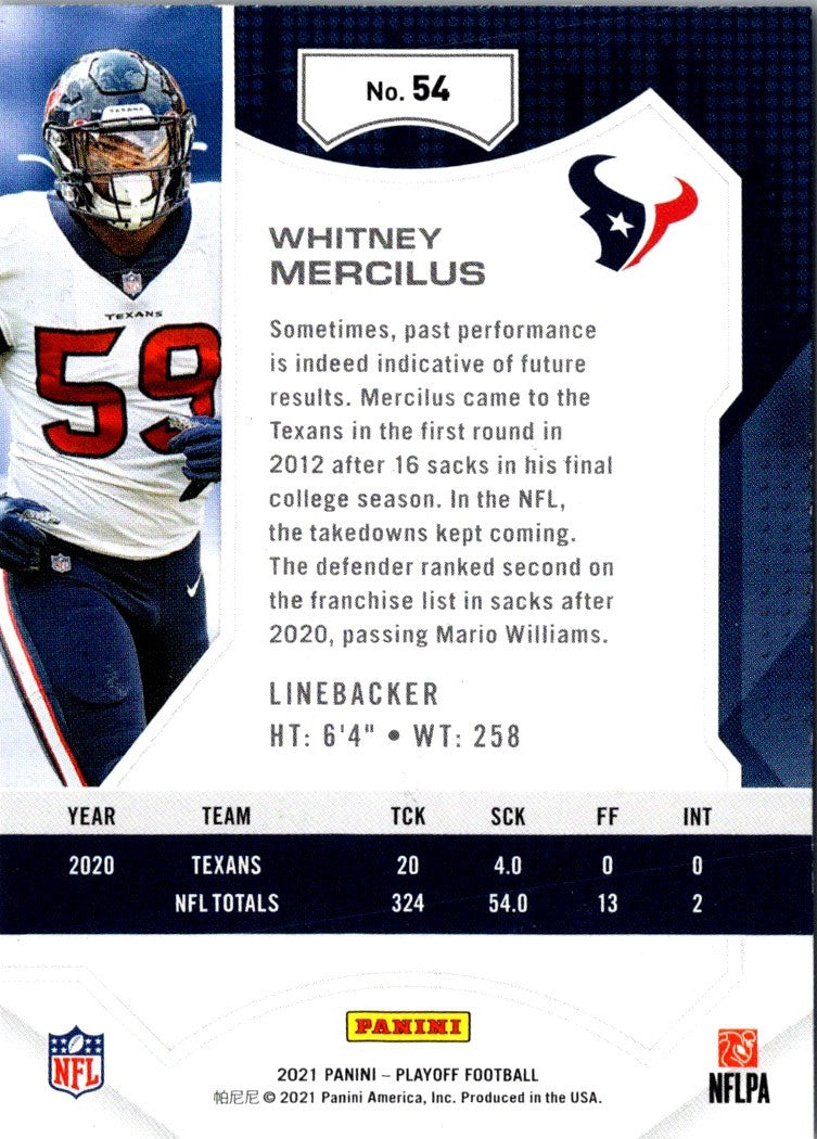 2021 Panini Playoff Whitney Mercilus