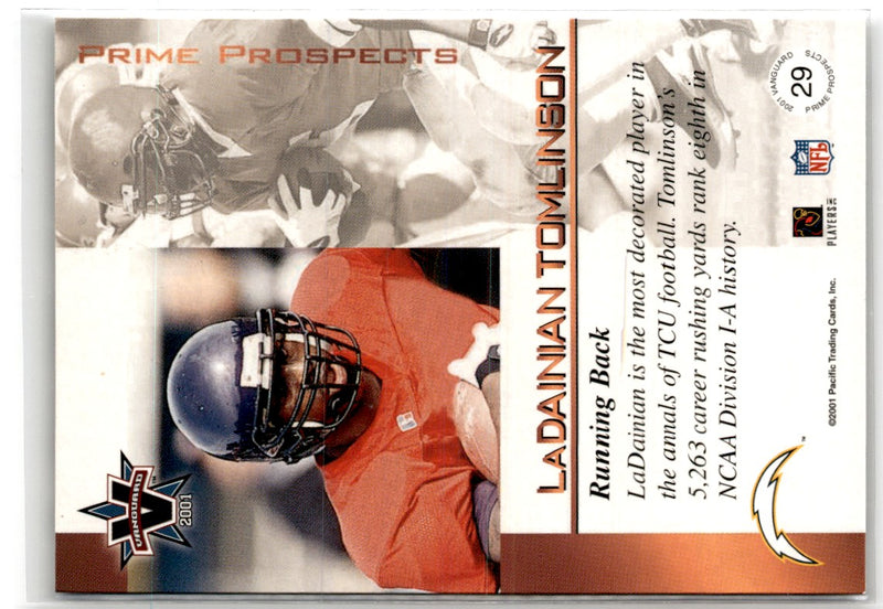 2001 Pacific Vanguard Prime Prospects Bronze LaDainian Tomlinson