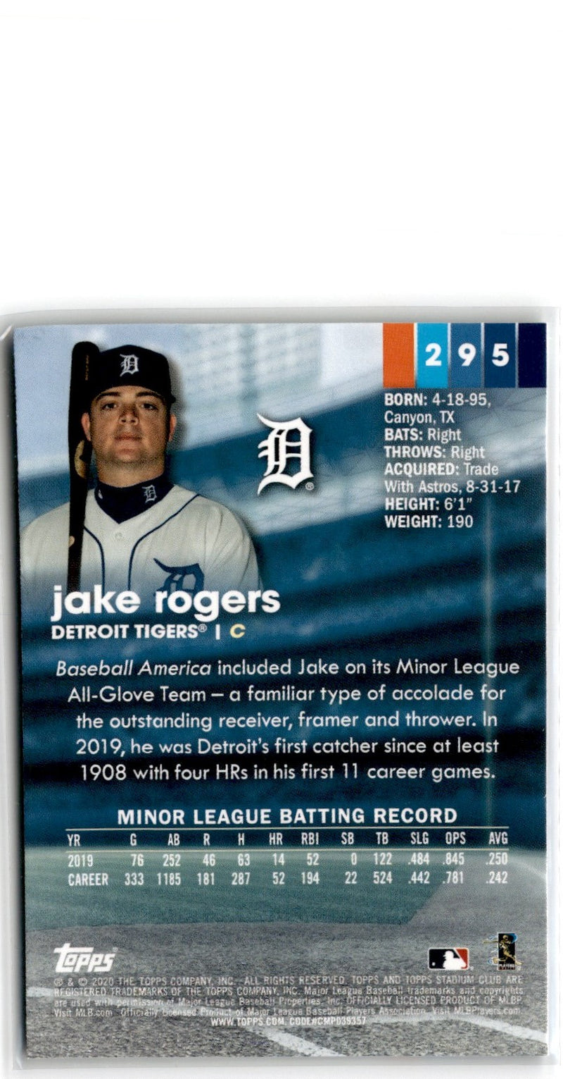 2020 Stadium Club Jake Rogers