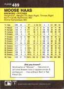 1986 Fleer Moose Haas