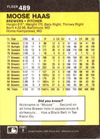 1986 Fleer Moose Haas #489