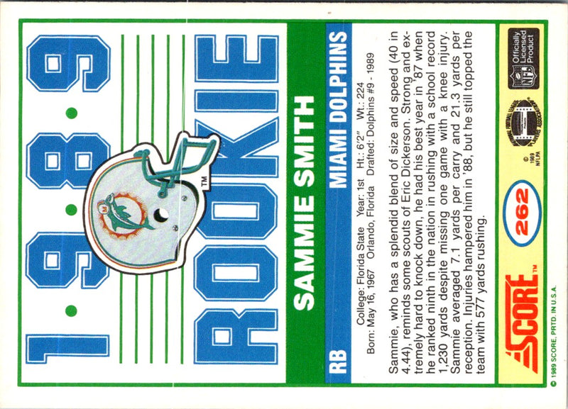 1989 Score Sammie Smith
