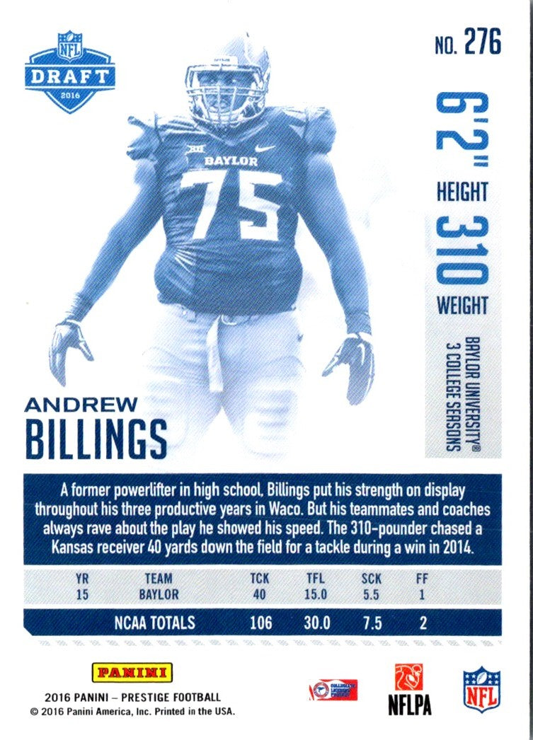 2016 Panini Prestige Andrew Billings