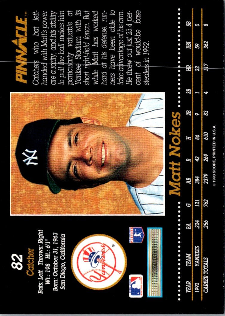 1993 Pinnacle Matt Nokes