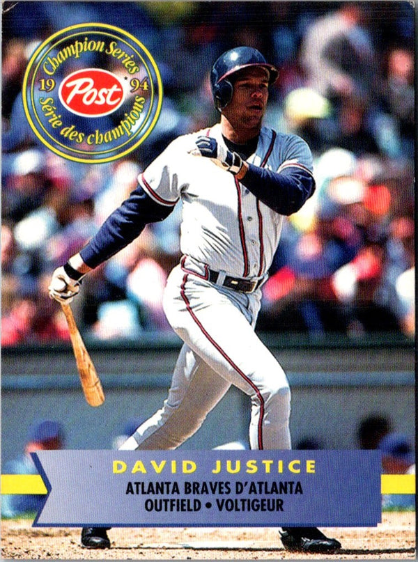 1994 Post Canada's Champion Series David Justice #17