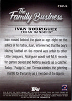 2019 Topps Chrome Update Edition The Family Business Ivan Rodriguez #FBC-5