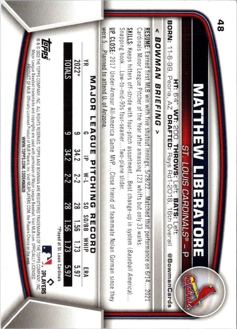 2023 Bowman Matthew Liberatore