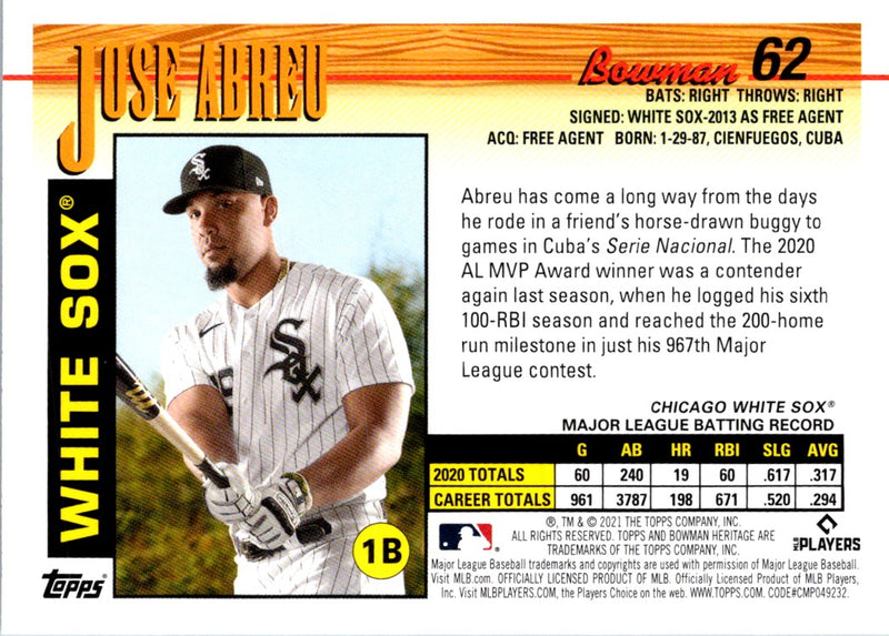 2021 Bowman Heritage Jose Abreu