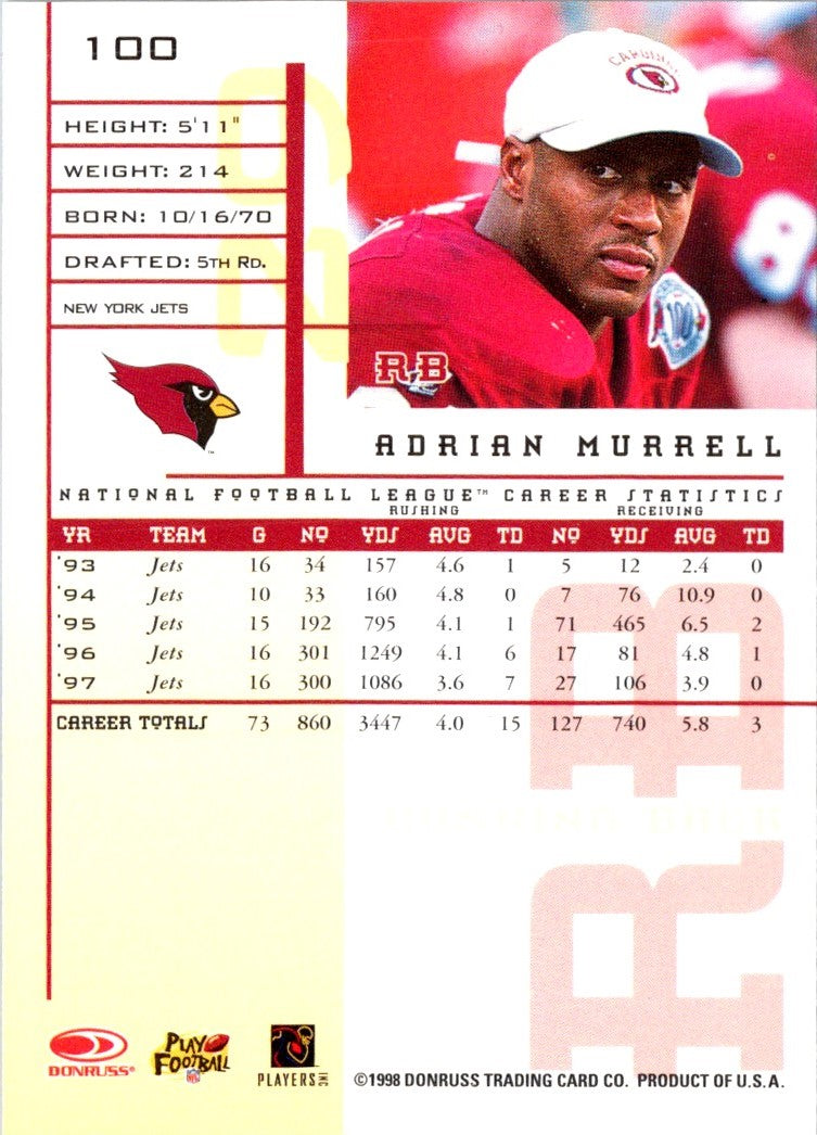 1998 Playoff Contenders Leather Red Adrian Murrell