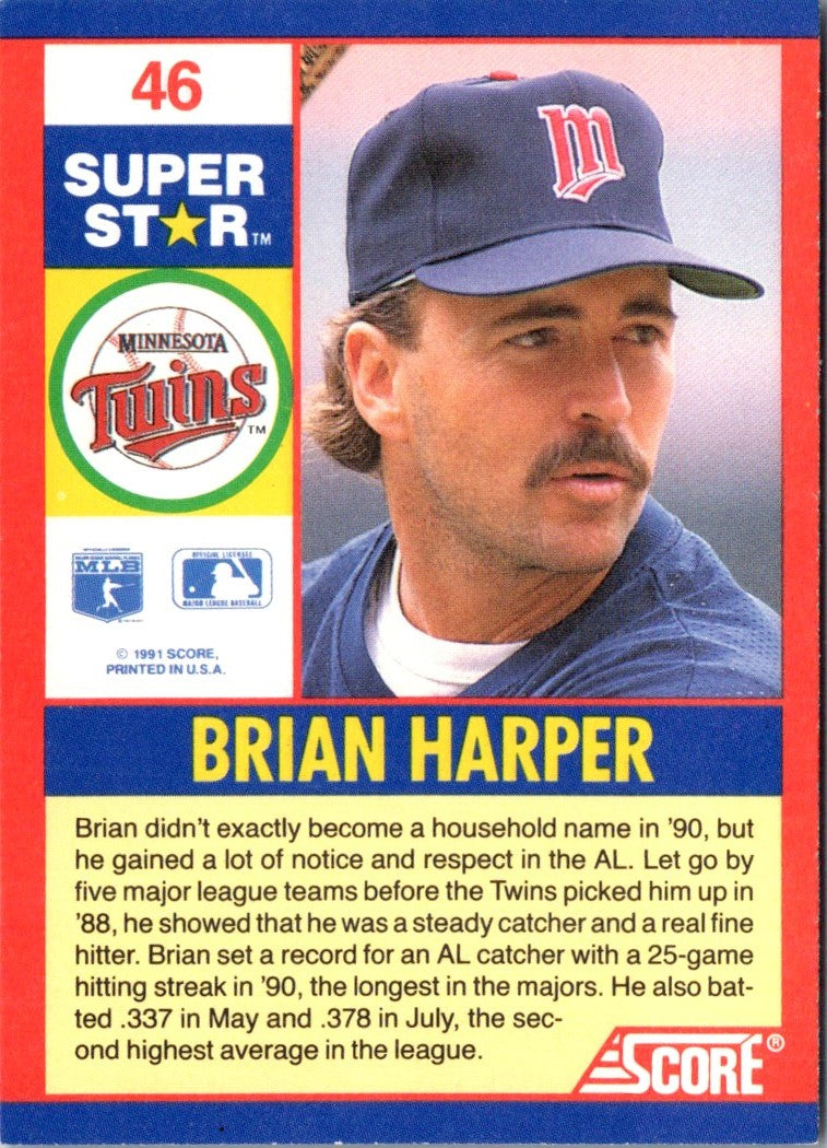 1991 Score 100 Superstars Brian Harper