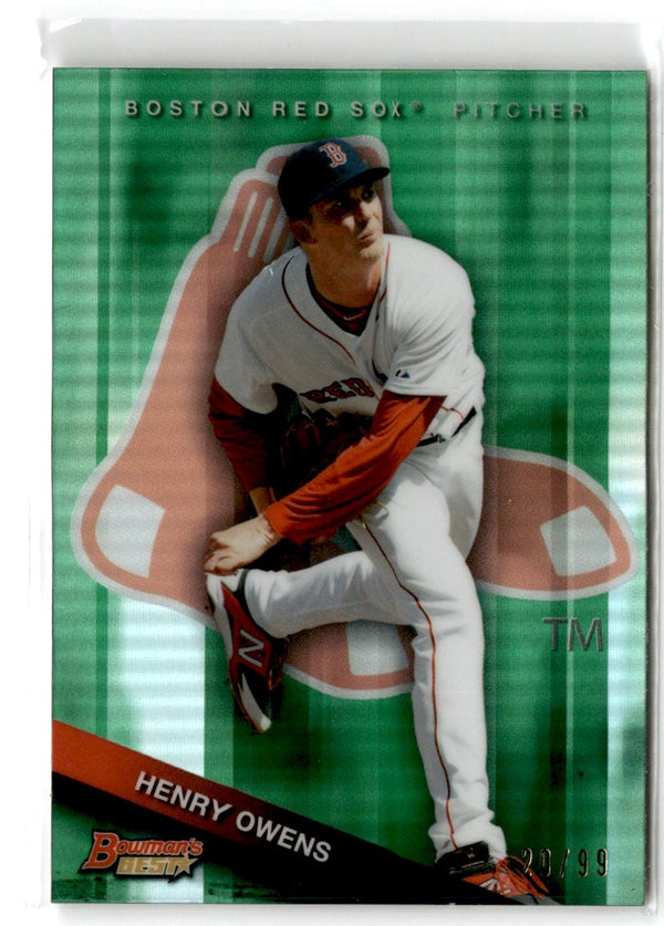 2015 Bowman's Best Top Prospects Green Refractors Henry Owens #TP-6 20/99