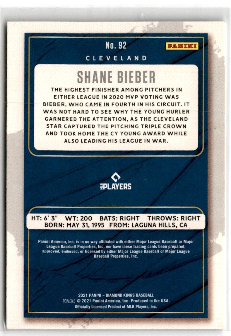 2021 Panini Diamond Kings Blue Shane Bieber