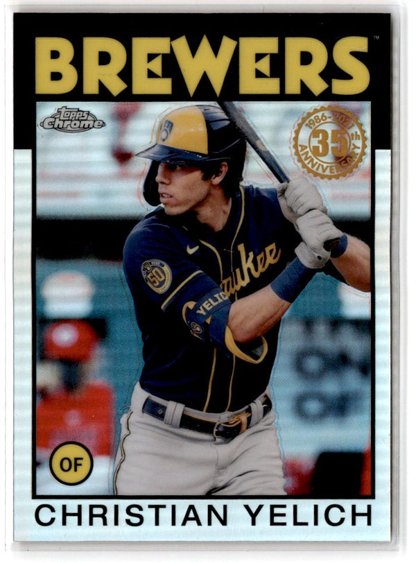 2021 Topps Chrome 1986 Baseball Christian Yelich #86BC-7