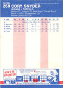 1987 Fleer Cory Snyder