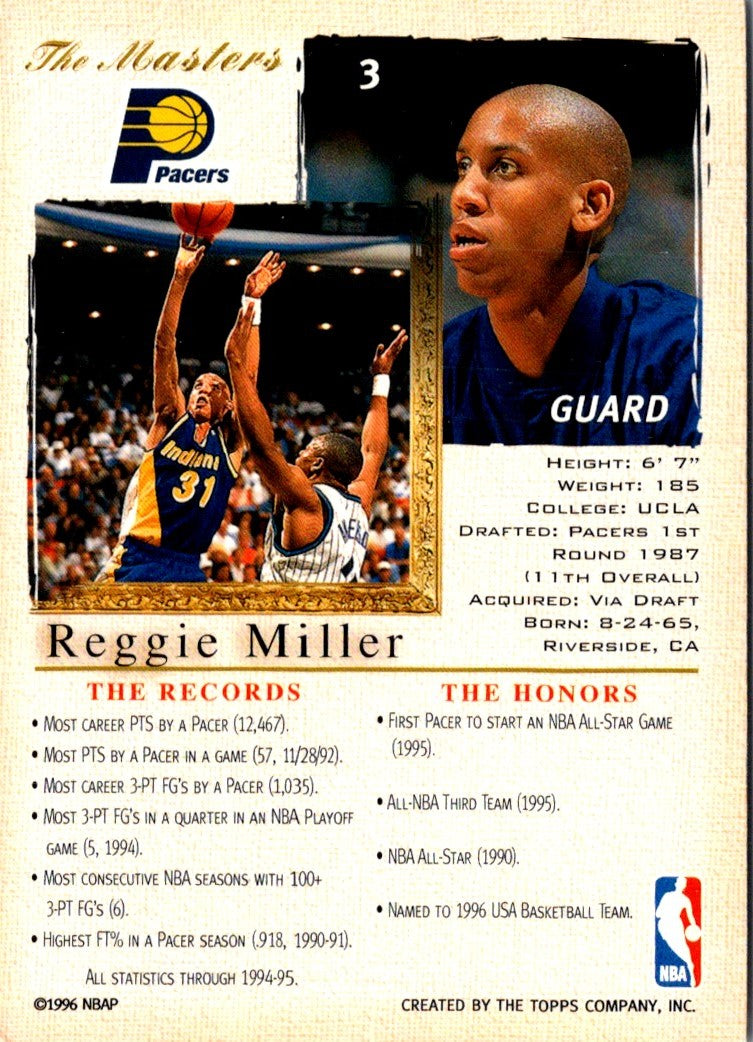 1995 Topps Gallery Reggie Miller