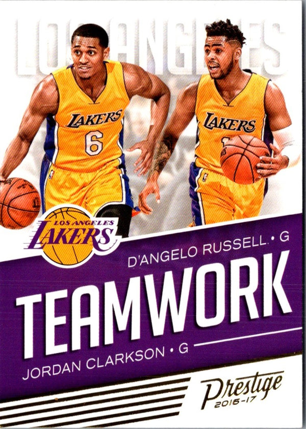 2016 Panini Prestige Teamwork Jordan Clarkson/D'Angelo Russell #14