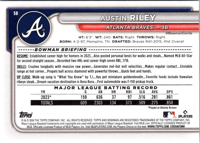 2024 Bowman Austin Riley