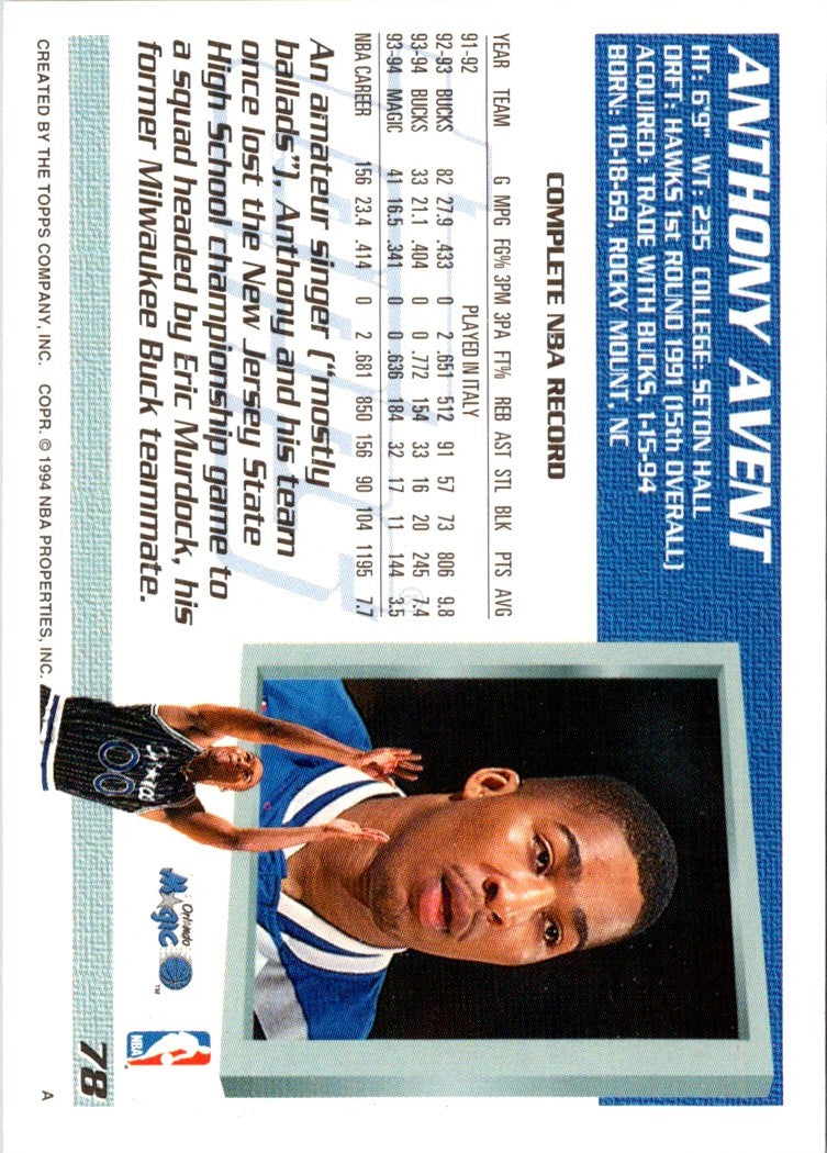 1994 Topps Anthony Avent