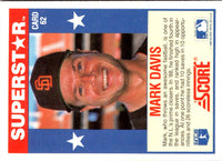 1989 Score Baseball's 100 Hottest Players Mark Davis #62
