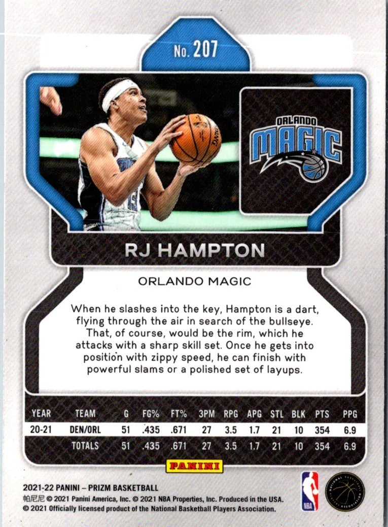 2021 Panini Prizm Blue RJ Hampton