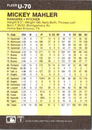 1986 Fleer Update Mickey Mahler