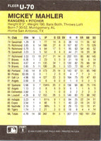 1986 Fleer Update Mickey Mahler #U-70
