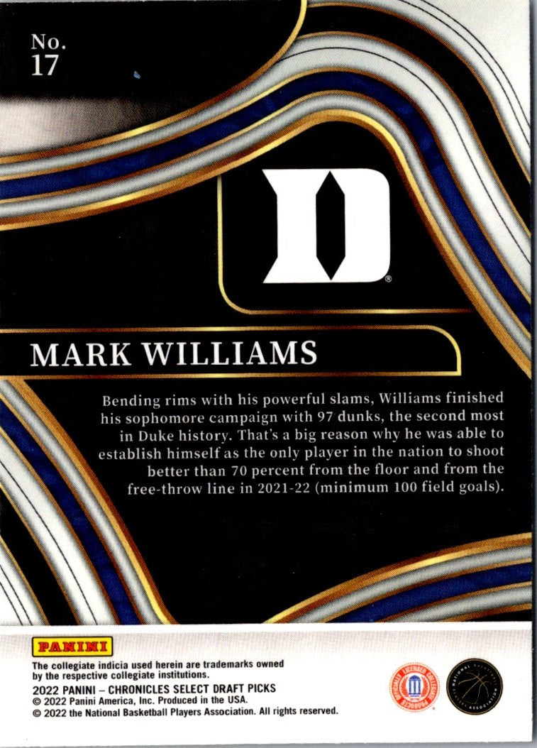 2022 Panini Chronicles Draft Picks Select Mark Williams