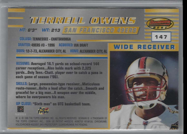 1996 Bowman's Best Terrell Owens #147 Rookie