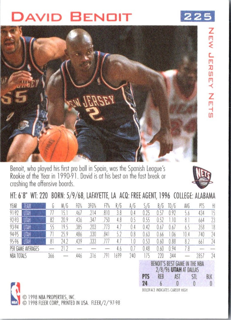 1997 Fleer Traditions David Benoit