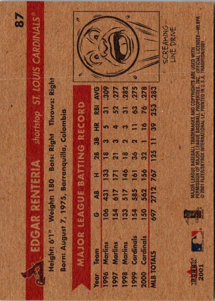 2001 Fleer Tradition Edgar Renteria