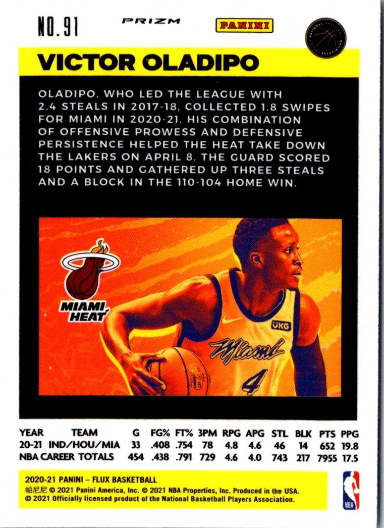 2020 Panini Flux Blue Victor Oladipo