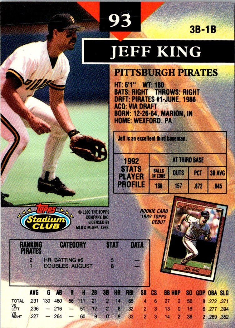 1993 Stadium Club Jeff King
