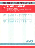 1988 Fleer Record Setters Benito Santiago #34