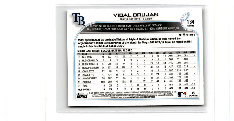 2022 Topps Chrome Vidal Brujan