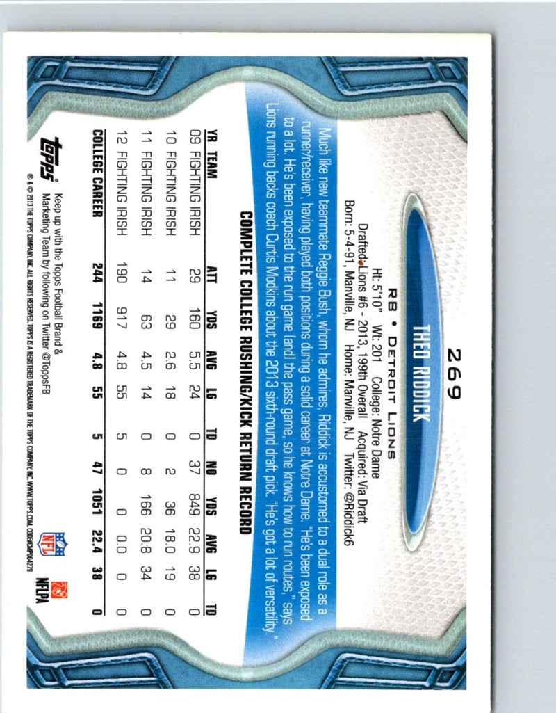2013 Topps Theo Riddick