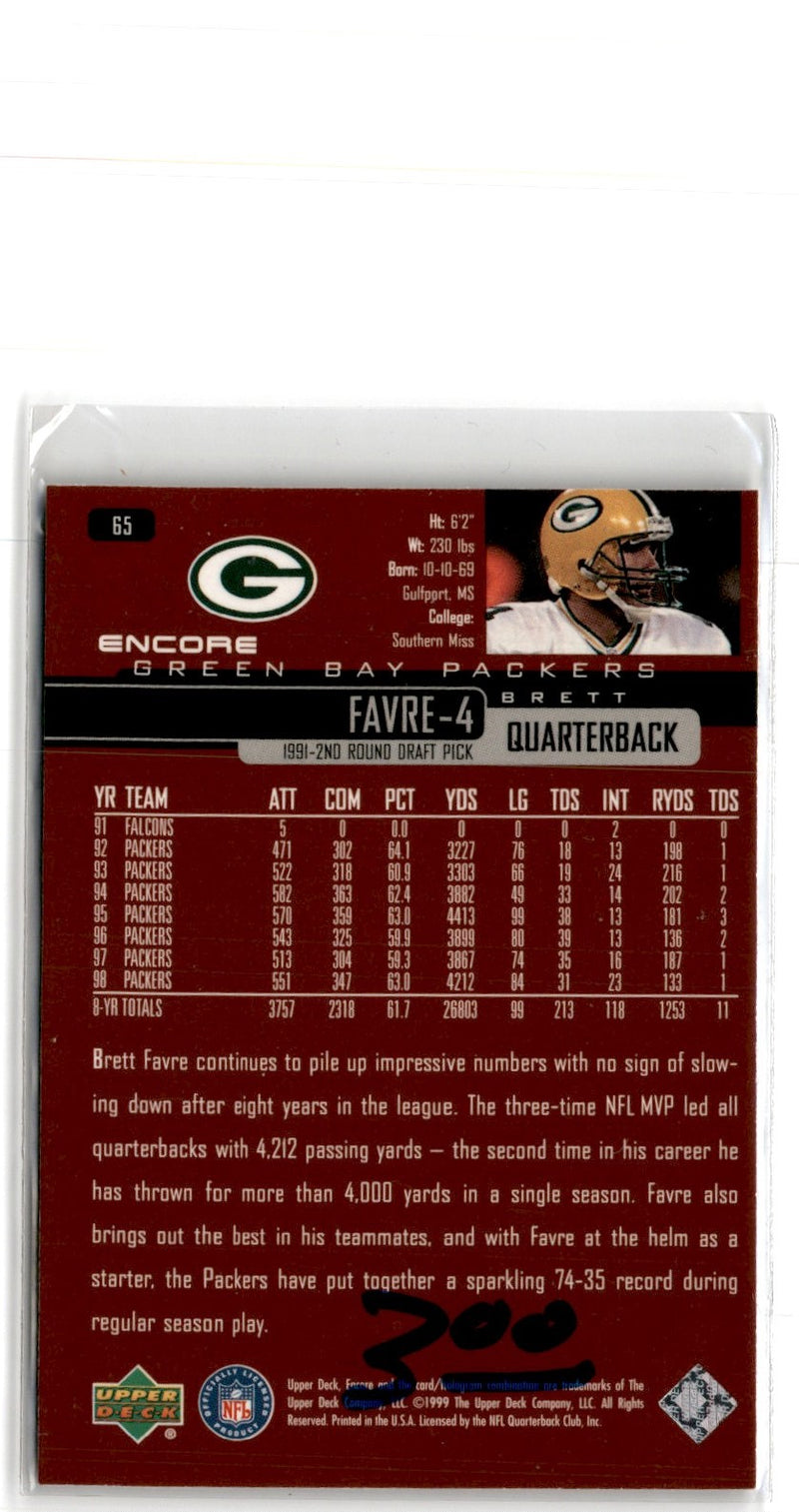 1999 Upper Deck Encore Brett Favre