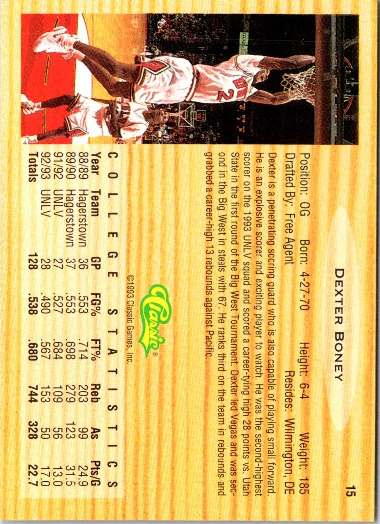 1993 Classic Draft Picks Gold Dexter Boney
