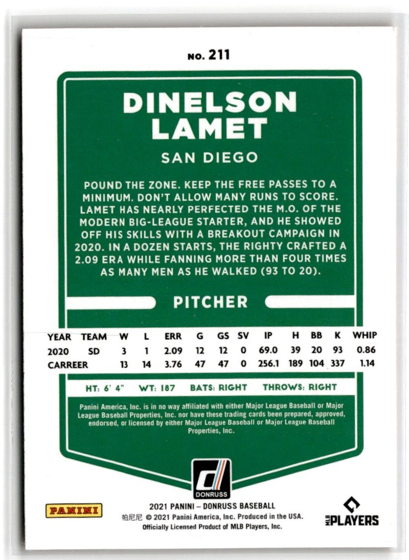 2021 Donruss Holo Orange Dinelson Lamet