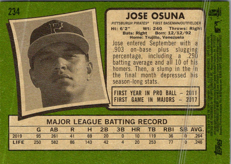 2020 Topps Heritage Jose Osuna