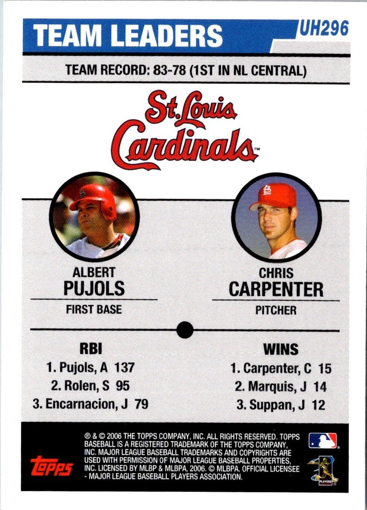 2006 Topps Updates & Highlights Albert Pujols/Chris Carpenter