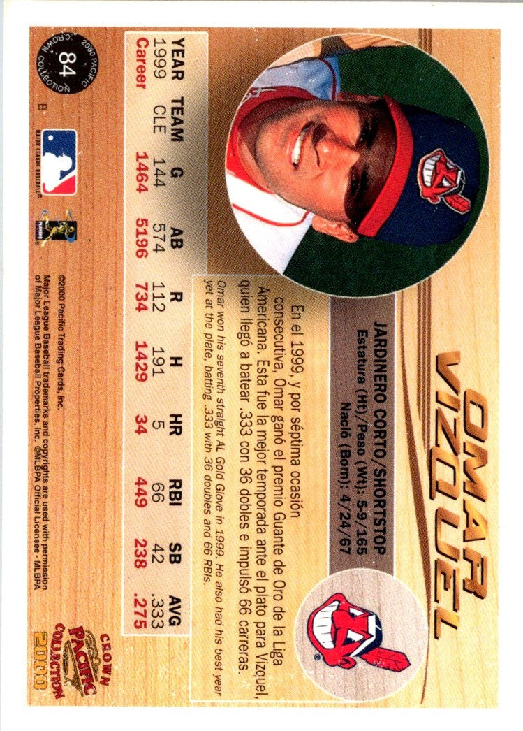 2000 Pacific Crown Collection Omar Vizquel