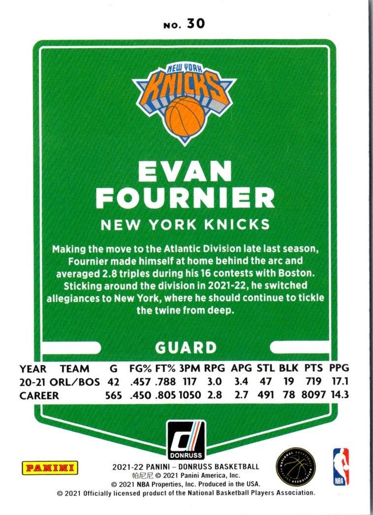 2021 Donruss Evan Fournier