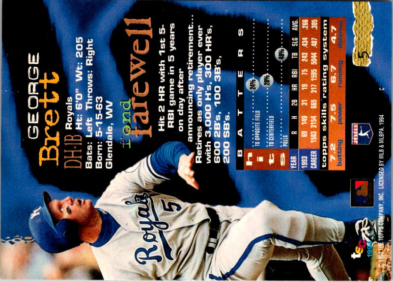 1994 Stadium Club George Brett