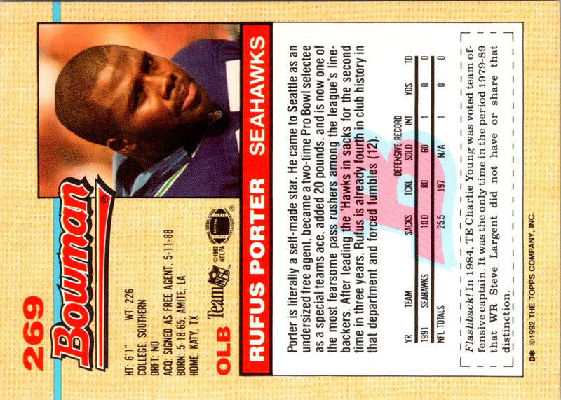 1992 Bowman Rufus Porter